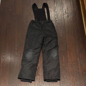 Kids Black Snow Pants with Suspenders size 8